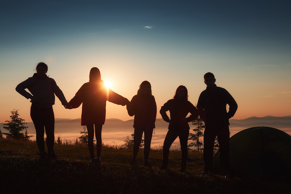 Group of People at Sunset